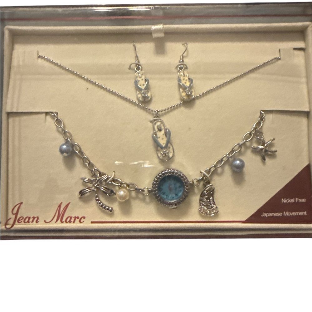 Jean Marc Philippe Silver and Blue Snowflake Necklace Set